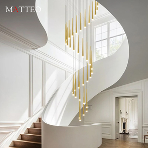 Di lusso di fascia alta grandi lampadari moderni lunghi di cristallo sale dell'hotel illuminazione scala luce di Cilling lampadario a LED - Product Image 1