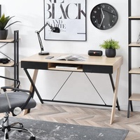Table d'écriture en bois au design moderne, 2 pièces, avec étagères, bureau d'étude