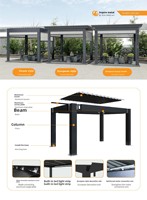 Pergola bioclimatique motorisée étanche avec télécommande et cadre en aluminium résistant aux UV pour jardin et extérieur