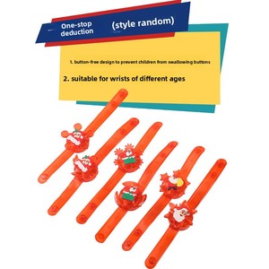 Pulsera de Plástico Brillante de <span class=keywords><strong>Navidad</strong></span> <span class=keywords><strong>2022</strong></span>, Correa de Reloj Luminosa, Juguete de Anillo Giratorio de Dibujos Animados - Product Image 2