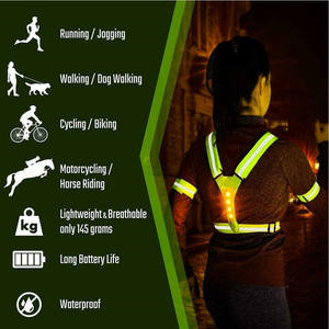 Gilets de sécurité réfléchissants au néon pour le cyclisme en cours d'exécution USB Rechargeable haute visibilité lueur vélo moto LED Signal <span class=keywords><strong>gilet</strong></span> de sécurité - Product Image 6