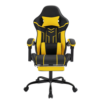Chaise de jeu en cuir PU personnalisée avec repose-pieds, massage réglable, chaise de bureau à domicile, chaise de jeu verte, rose, bleue, ergonomique, chaises de gamer