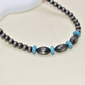 पश्चिमी शैली के गहनों की लंबी श्रृंखला पत्थर टर्नक्विज़ नावाजो मोती के हार उपहार काउगर्ल कैलिफोर्निया - Product Image 5