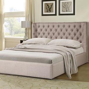 Chất Lượng Cao Bọc Khung Giường Hoàng Gia Đầu Giường Nữ Hoàng Vua Nền Tảng Chần Chần Giường Bọc Gỗ Thông Hiện Đại Mềm Mại Giường Bằng Gỗ - Product Image 3