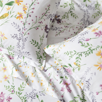 Parure de lit florale aquarelle 4 pièces en microfibre avec drap-housse, housse de couette et taies d'oreiller pour la maison, l'hôtel, vente en gros