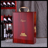 Boîte cadeau en bois portable pour vin, logo personnalisé, coffret de rangement pour bouteille de vin en bois dur, pour mariage, anniversaire, cadeau d'entreprise