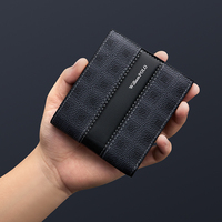Dompet Kartu RFID Lipat Dua WilliamPOLO untuk Pria, Desain Baru, Tas PVC Pendek Tahan Aus, Sederhana, Modis, Grosir