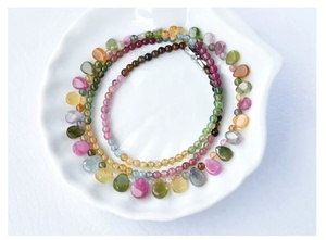 Hochwertige natürliche Regenbogen Turmalin Teardrop Turmalin Perlen Halskette Heils tein Turmalin Edelstein Choker Halskette - Product Image 4