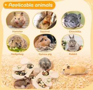 Tempat Makan Kelinci Kayu Berkualitas Tinggi Multifungsi, Tempat Makan <span class=keywords><strong>Hamster</strong></span> Kayu - Product Image 3