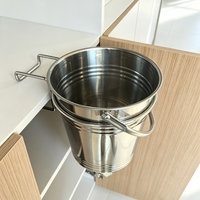 Seau à glace en acier inoxydable pour bar, support de rangement pour table