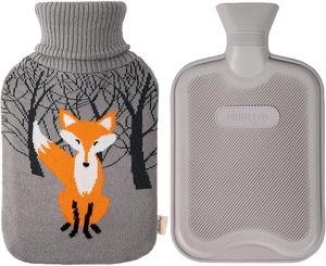<span class=keywords><strong>Bouillotte</strong></span> en caoutchouc classique de qualité supérieure avec housse en tricot motif <span class=keywords><strong>renard</strong></span> mignon - Product Image 1