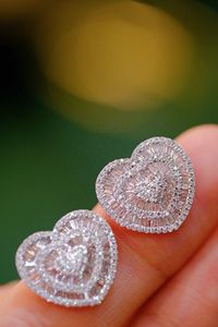 Ensemble de bijoux de mariée de luxe Xinfly personnalisé en or blanc massif 18 carats, forme de cœur, diamant naturel pour les mariages, les fêtes, classique pour les cadeaux - Product Image 4
