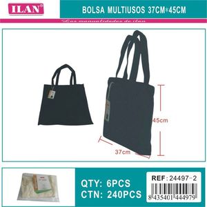 Borsa in tela multiuso Iln 37x45 cm con manici per lo shopping e lo stoccaggio - Product Image 1