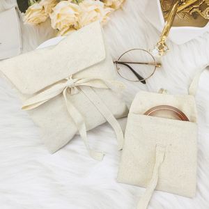 Pochette enveloppe en coton biologique avec logo personnalisé, sac anti-poussière réutilisable pour vêtements, chaussures, emballage de chaussettes, rabat pour montres, recyclable - Product Image 6