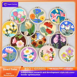 ชุดเข็มถักขนสัตว์หนาลายดอกไม้การ์ตูนแบบ DIY สำหรับถักผลิตภัณฑ์<span class=keywords><strong>เข็ม</strong></span>เจาะแบบข้ามพรมแดนเพื่อความสนุกสนาน - Product Image 2