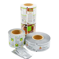 Rouleaux de film alimentaire thermoscellable en PET/AL/PE laminé imprimé de sécurité, 40-60 microns, pour l'emballage de snacks/croustilles