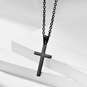 Minimalist Stainless Steel Cross <b>Necklace</b> Unisex Fashion Pendant Everyday Wearing Colorfast Jewelry - Product Image 5