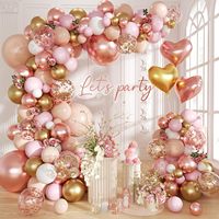 Kit d'arche de guirlande de ballons en gros et ballons confettis avec ballon cœur en aluminium pour décorations de mariage, de fête nuptiale et d'anniversaire