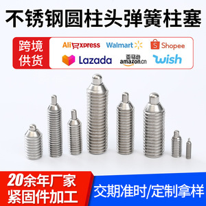 304 Stainless Steel Plunger Screw M12 M10 M6 Cylindrical Head Industrial Spring Pin Right Hand Thread - Product Image 5