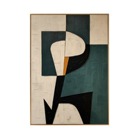 Toile abstraite peinte à la main, art mural Wabi Sabi, décoration murale géométrique pour salon, hôtel, taille et couleur personnalisées, vente en gros d'usine