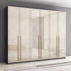 Juego de Muebles de Dormitorio de Madera Maciza de Lujo con Armario Moderno Ajustable, Estantes de Almacenamiento y Guardarropa para Sala de Estar - Product Image 2