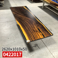 Plateau de table en résine époxy opaque noir mat de noyer sud-américain de grande taille et de haute qualité pour la maison, le salon ou le bureau