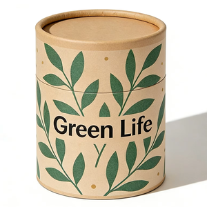 Boîte cylindrique en carton réutilisable, écologique et personnalisée pour emballage de coffret cadeau cosmétique - Product Image 1