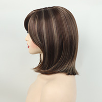 Perruques synthétiques haut de gamme en gros, style européen et américain, coupe bob avec frange latérale, courtes et droites, résistantes à la chaleur