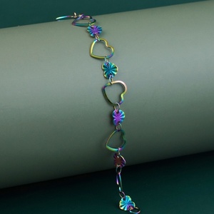 Pulsera de Moda de Acero Inoxidable con Diseño de Corazón Colorido Estilo Coreano para Mujer, Joyería Católica Estilo Egipcio, Hermosos Amuletos - Product Image 1