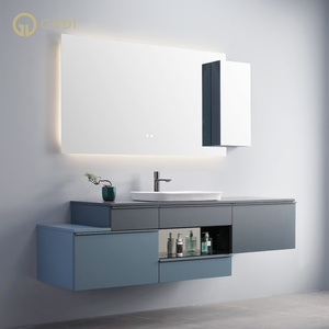 Mueble de Baño Moderno <span class=keywords><strong>GODI</strong></span> con Doble Lavabo, Diseño Nuevo, Ecológico, de Madera Maciza y Mármol, Resistente al Agua, con Garantía de 5 Años - Product Image 1