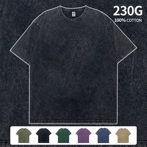 Diseño de logotipo personalizado Patrón sólido Camisetas casuales 230 gramos Tejido de punto Ajuste de gran tamaño Hip Hop Pantalla de seda Camisa de algodón para hombre - Product Image 3