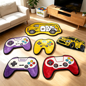 Tapis imprimé en forme de manette de jeu, tapis doux de haute qualité, tapis de dessin animé, tapis design pour chambre à coucher, tapis décoratif pour la maison - Product Image 2