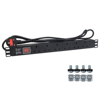 UK Prise PDU 6 voies avec interrupteur 13A 220V Unité de distribution d'alimentation Coque en métal et acier durable certifiée CE