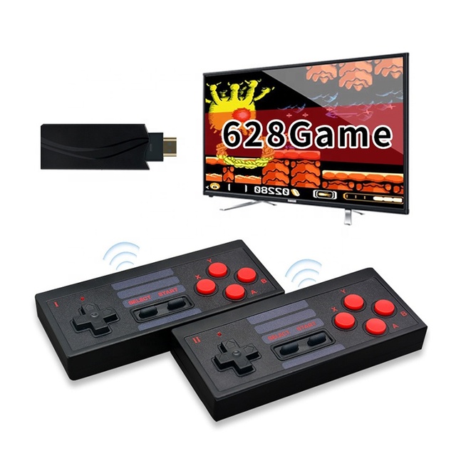 8Bit 4K Video Game Console Built in 628 Classic Games Retro TV for NESes Console Box Wireless Controller HD Output 2 Player
