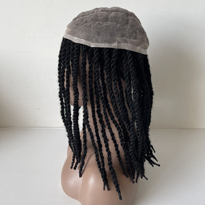 Tupé <span class=keywords><strong>de</strong></span> Cabello Humano Remy Indio para <span class=keywords><strong>Hombre</strong></span>, Estilo Afro Freetress, <span class=keywords><strong>Trenzas</strong></span> <span class=keywords><strong>de</strong></span> Ganchillo, Encaje Completo, <span class=keywords><strong>Largo</strong></span>, Decolorado, Nudos Invisibles - Product Image 6