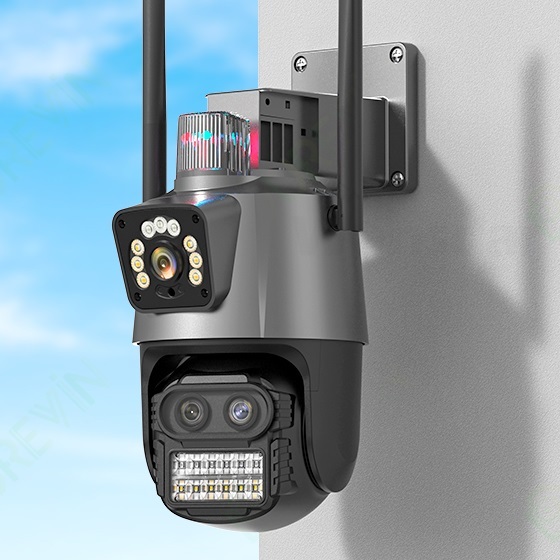 New Design 9MP 4K Three Lens Dual Screen Wireless Wifi Color Vu 8 Mp Security 4K Ptz P2p AI Ip Camera