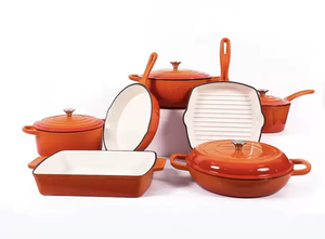 Ensemble de casseroles <span class=keywords><strong>en</strong></span> <span class=keywords><strong>fonte</strong></span> émaillée, sept pièces, avec couvercle, robuste, pour <span class=keywords><strong>la</strong></span> <span class=keywords><strong>cuisine</strong></span>, compatible four - Product Image 2