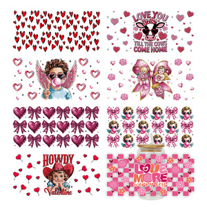 Envolturas para Vasos de 16 oz, Diseño Sweetheart Confession, Transferencias UV DTF, Envolturas para Vasos con Diseño Retro Romántico, Pegatinas UV DTF - Product Image 1