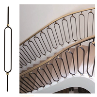 Balustres ronds et ovales en fer forgé LD-Metal, en acier noir et laiton, pour escaliers, rampes et décorations de clôtures de villas