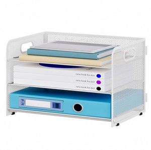 Porte-documents de bureau en maille à 3 niveaux avec poignée, organiseur de papier pour dossiers A4 - Product Image 1