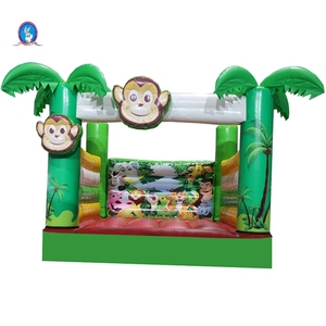 EN14960 small inflatable bouncer inflatable <span class=keywords><strong>monkey</strong></span> green good quality for sale - Product Image 1