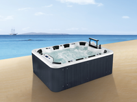 Bain de spa extérieur en acrylique pour 8 personnes, idéal pour villas et hôtels, avec panneau TV intelligent et chauffage à température constante, Foshan