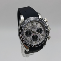 Montre à mouvement VK63, montre argentée avec calendrier, matériau en acier inoxydable 904L, six aiguilles, chronographe segmenté, montre pour homme