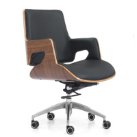 Chaise de bureau ergonomique pivotante en cuir véritable pour le bureau, la maison et les jeux