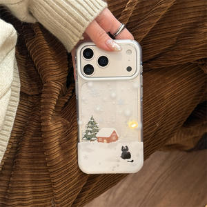 Coque de téléphone <span class=keywords><strong>chat</strong></span> <span class=keywords><strong>noir</strong></span> avec flocons de neige et paillettes pour iPhone 17, 16 Pro Max, 15 Pro, 14 Max, 13 – Protection antichute élégante - Product Image 3