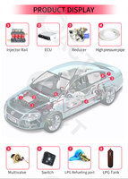 Kit de conversion GPL 8 cylindres utilisé dans les véhicules V8 à injection de carburant essence 8 cylindres, tels que les berlines et les taxis.