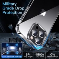 Étui de téléphone portable unisexe CTUNES en TPU acrylique antichoc, surface transparente brillante, design simple, style épuré pour 14 Pro
