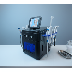 Appareil de nettoyage du visage 14-en-1 pour l'élimination visuelle des points noirs et la dermabrasion, avec embouts d'hydrodermabrasion - Product Image 1