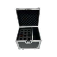 Étui de transport léger en aluminium personnalisé pour 12 microphones sans fil ou filaires avec rangement latéral pour accessoires