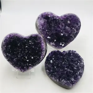 Natuurlijke Kristal Hartvormige Amethist Geode Crystal Cluster Voor Verkoop